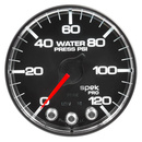 2-1/16" Wasserdruck, 0-120 Psi, Spek-Pro, Black/Chrome