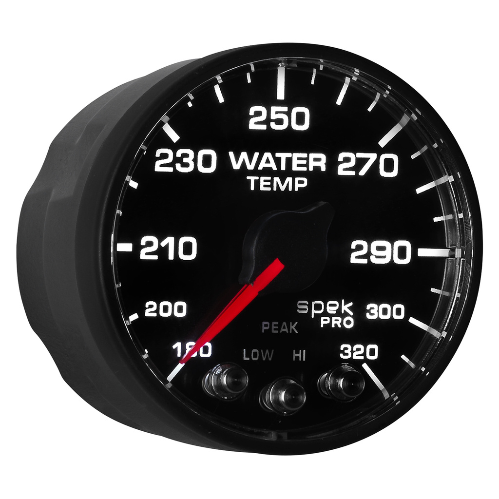 2-1/16" Wasserdruck, 0-30 Psi, Spek-Pro, Black/Black, Ecu