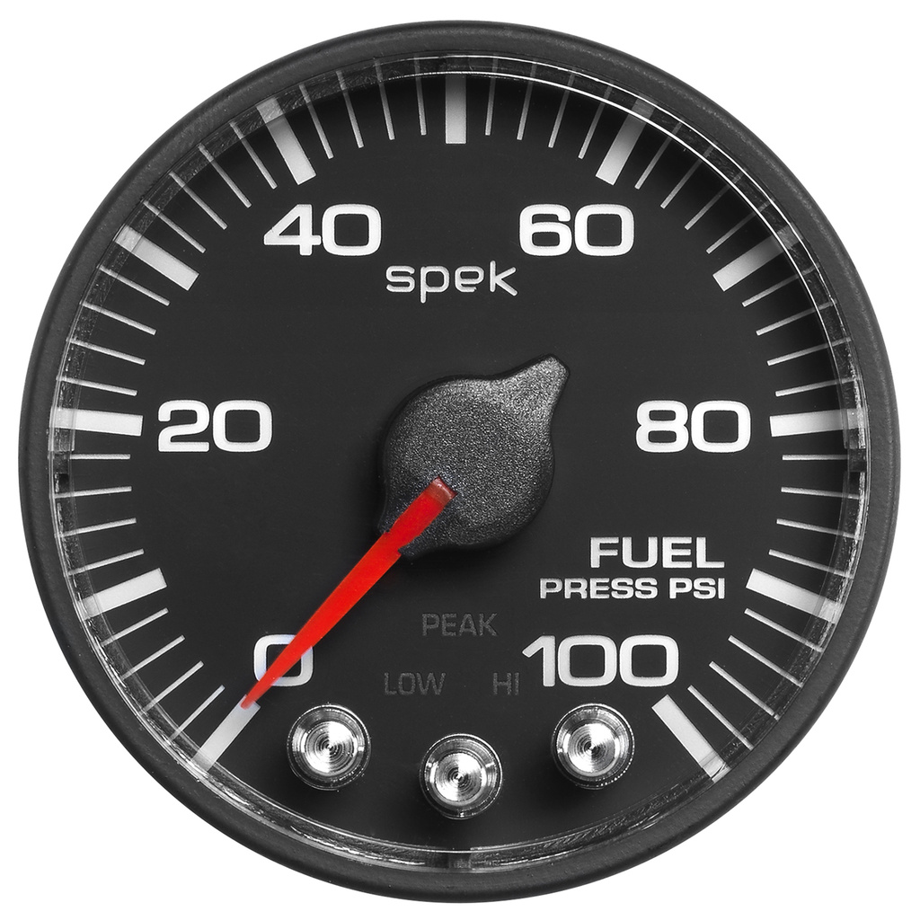 2-1/16" Kraftstoffdruck, 0-100 Psi, Spek-Pro, Black/Black, Ecu