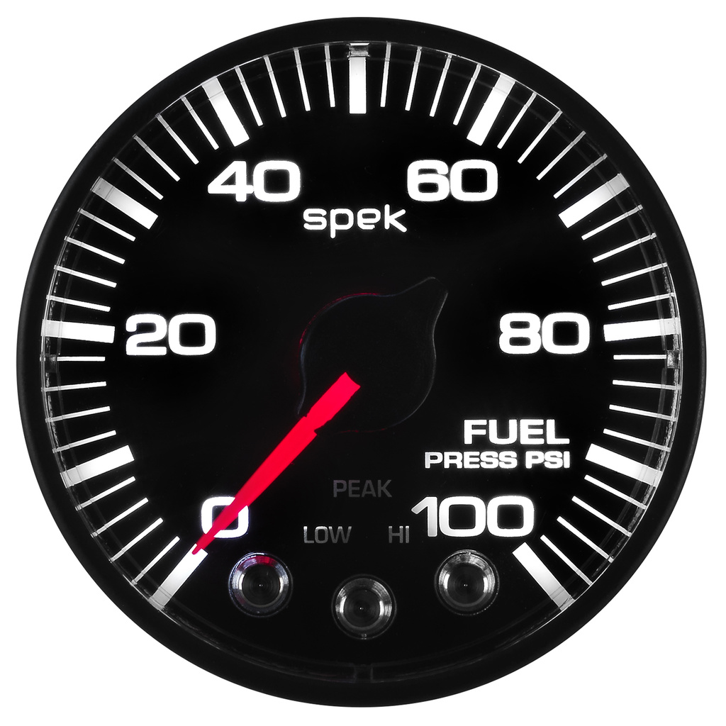 2-1/16" Kraftstoffdruck, 0-100 Psi, Spek-Pro, Black/Black, Ecu
