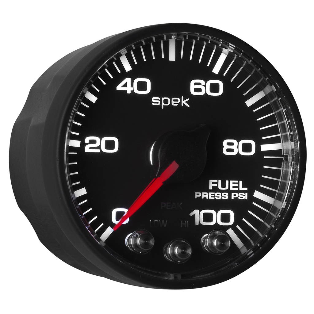 2-1/16" Kraftstoffdruck, 0-100 Psi, Spek-Pro, Black/Black, Ecu
