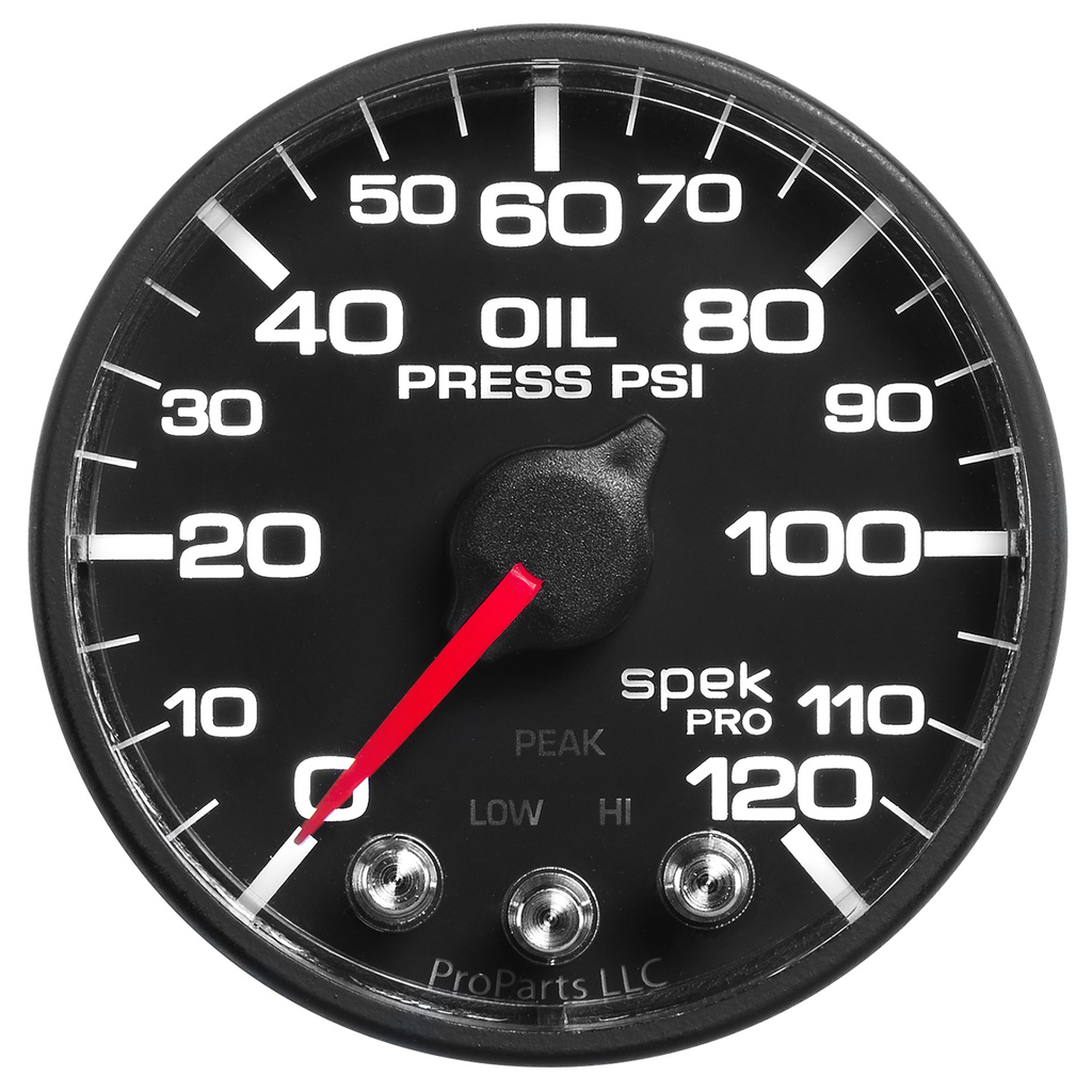 2-1/16" Öldruck, 0-120 Psi, Spek-Pro, Black/Black, Ecu