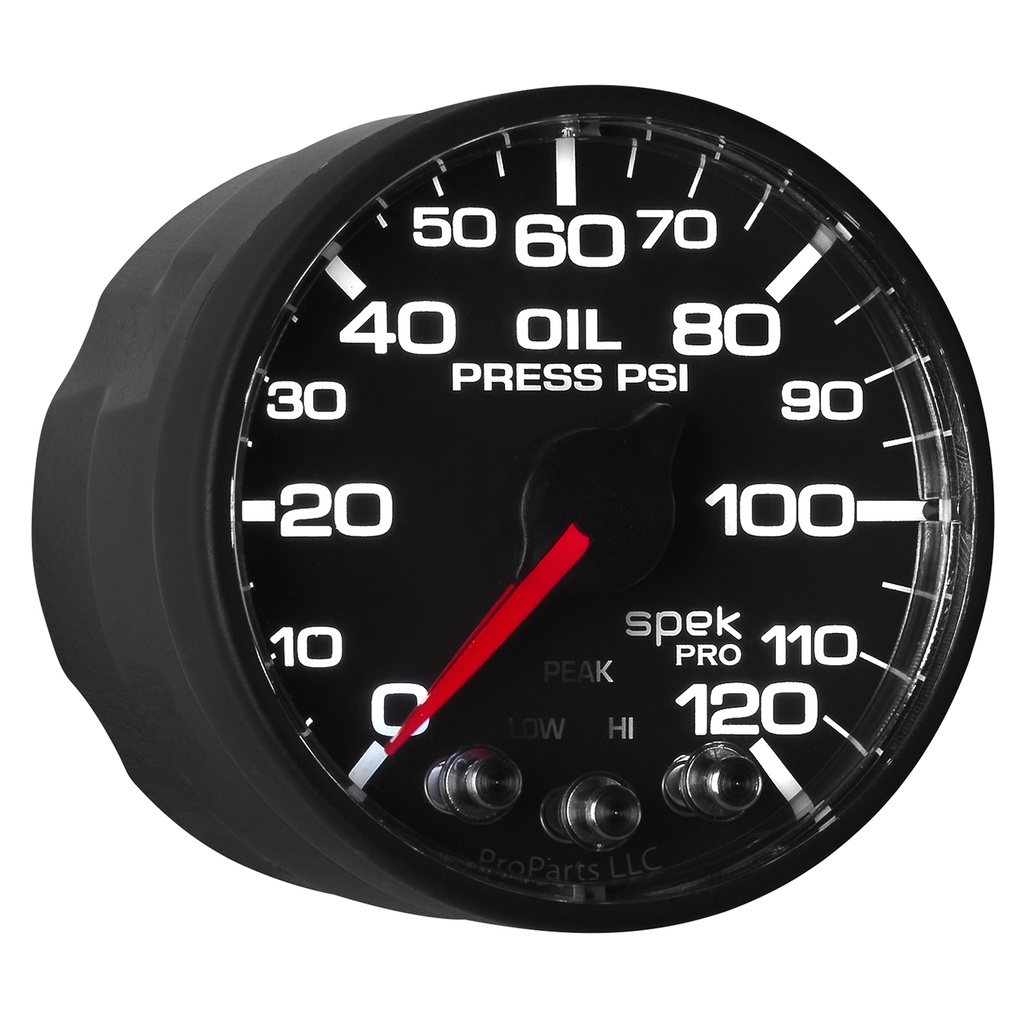 2-1/16" Öldruck, 0-120 Psi, Spek-Pro, Black/Black, Ecu