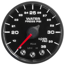 2-1/16" Wasserdruck, 0-35 Psi, Spek-Pro, Black/Black, Ecu