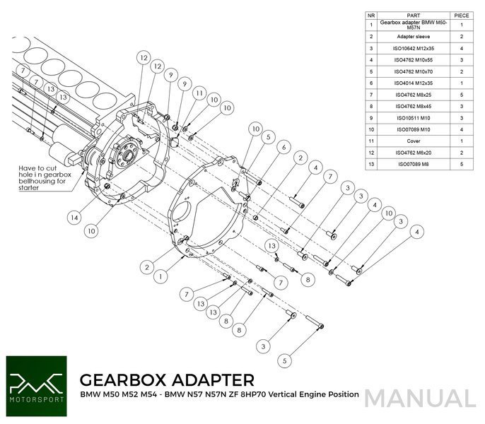 Getriebeadapter BMW M50 S50 M52 M54 / N57N N57