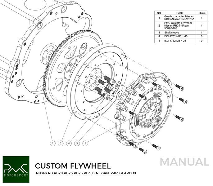 PMC-Schwungrad Nissan RB - Nissan 350z Z33 370Z Z34 - 250mm